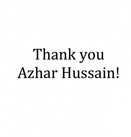 Huge thanks to Azhar Hussain